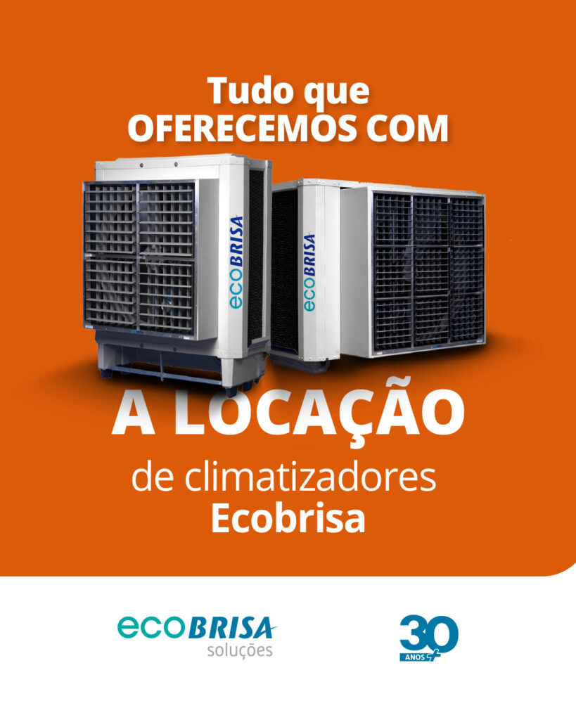 Climatizar o seu espaço não precisa significar investimento alto nem preocupações com manutenção. A locação de climatizadores Ecobrisa é a forma mais prática e inteligente de garantir conforto térmico com economia e eficiência. Fale conosco e descubra o plano ideal para o seu espaço.